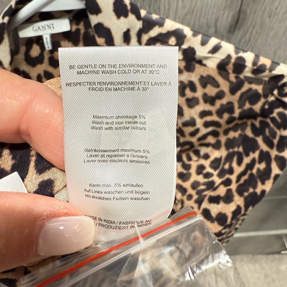 Ganni Leopard Print Ruffle Blouse - Picture 5 of 5